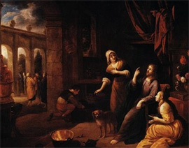 Невідомий фламандський майстер XVII століття. «Христос в будинку Марти і Марії». Париж, церква Сен-Жерве.